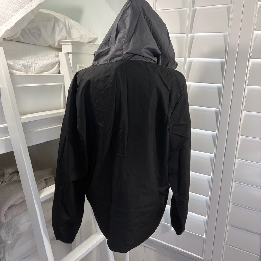 Victoria's Secret PINK Black & Gray Hooded Anorak Windbreaker Jacket (XS) - Picture 2 of 6